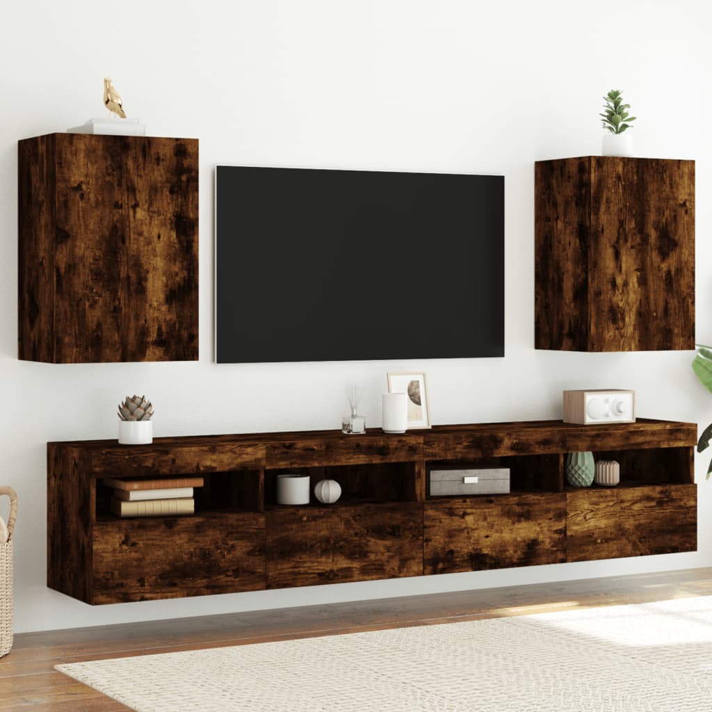 Mobili Tv Muro 2Pz 40,5X30X60Cm Legno Multistrato