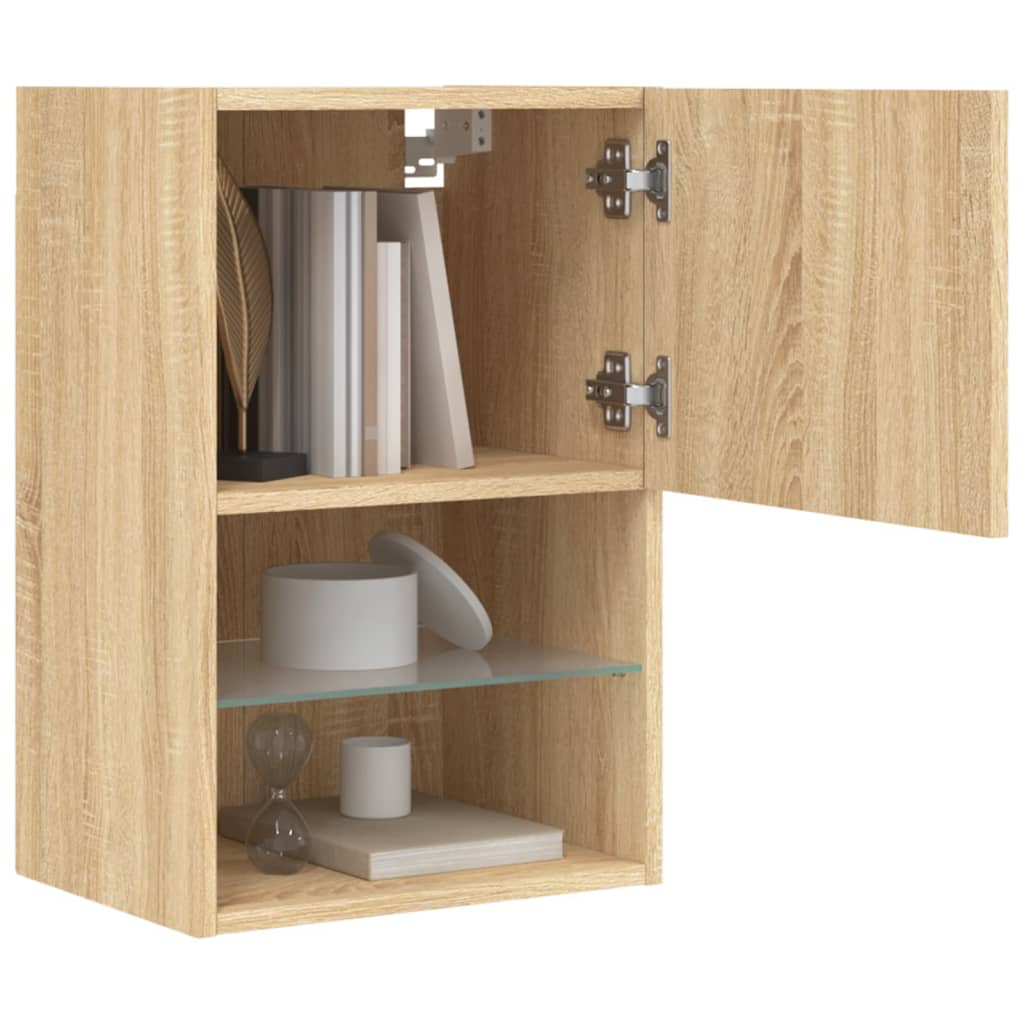 Mobili Porta Tv Con Luci Led 2 Pz 40,5X30X Rovere Sonoma