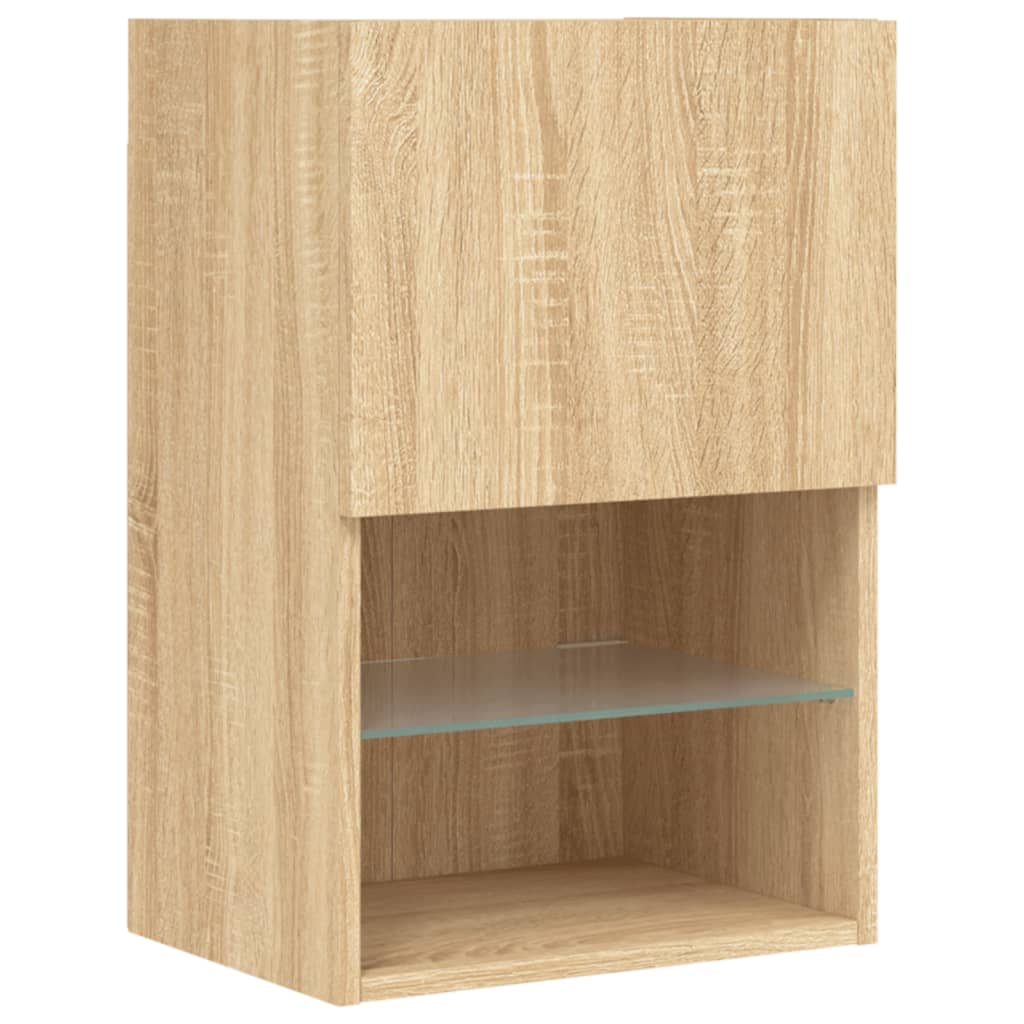 Mobili Porta Tv Con Luci Led 2 Pz 40,5X30X Rovere Sonoma