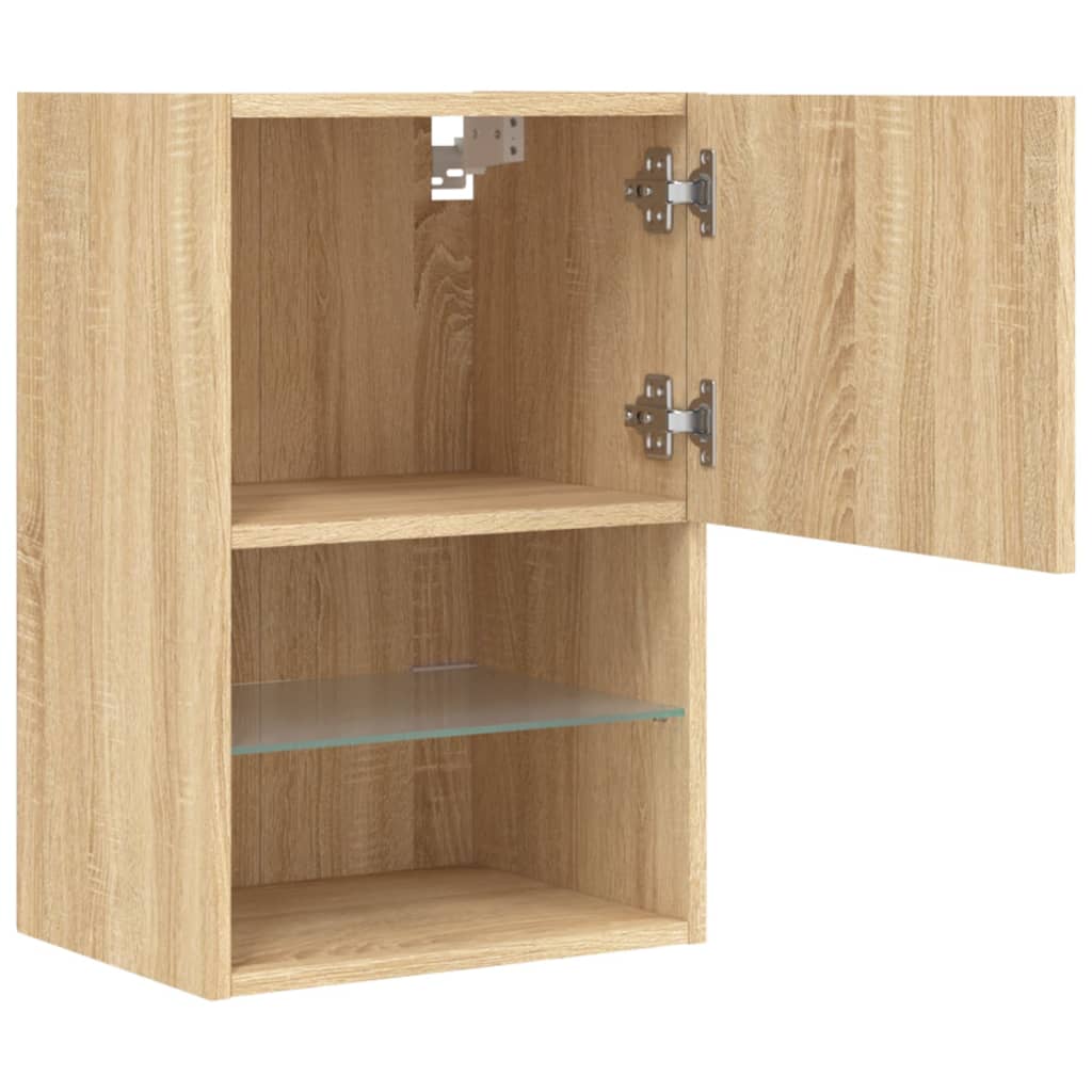 Mobili Porta Tv Con Luci Led 2 Pz 40,5X30X Rovere Sonoma
