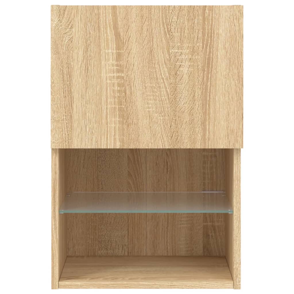 Mobili Porta Tv Con Luci Led 2 Pz 40,5X30X Rovere Sonoma