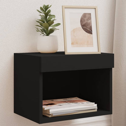 Mobili Porta Tv Con Luci Led 2 Pz Neri 80X30X30 Cm
