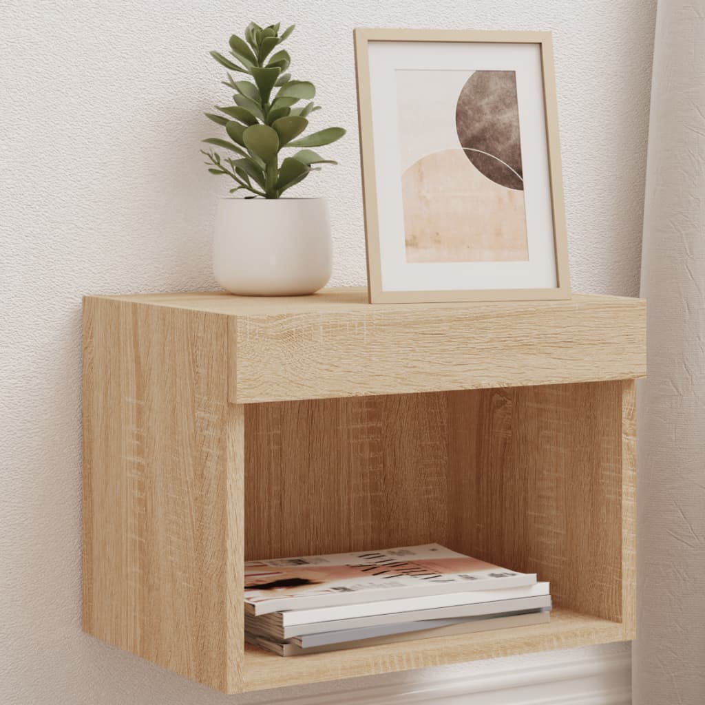 Mobili Porta Tv Con Luci Led 2 Pz Neri 80X30X30 Cm