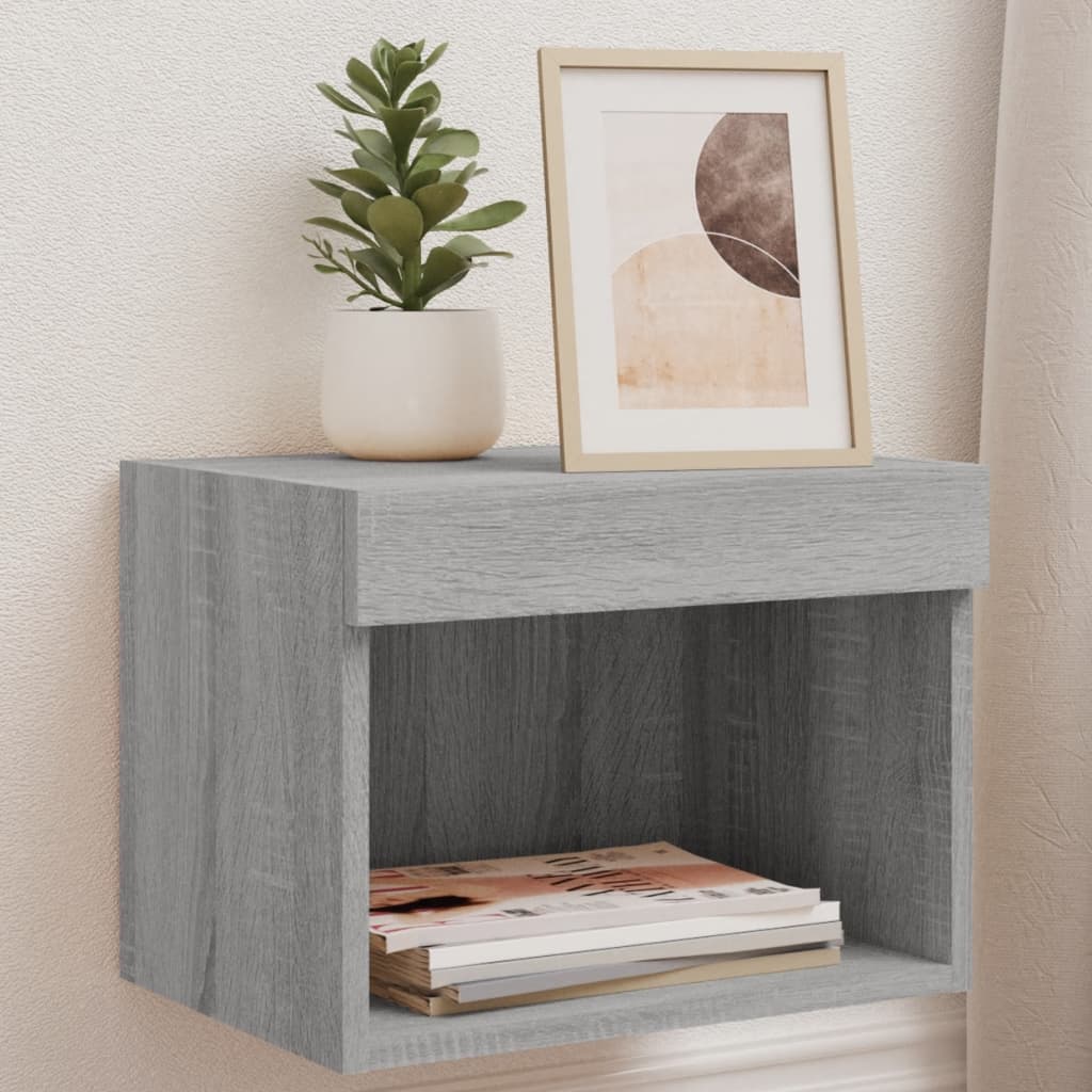 Mobili Porta Tv Con Luci Led 2 Pz Neri 80X30X30 Cm