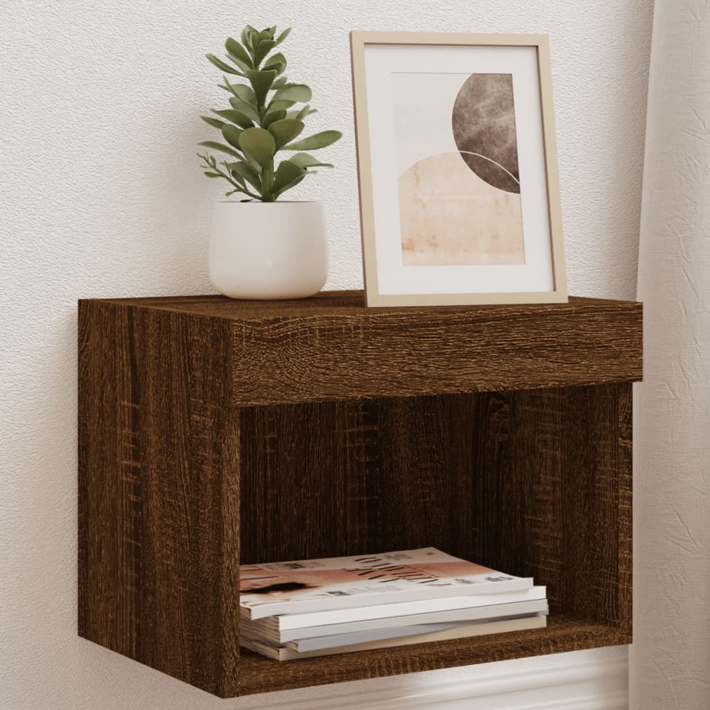 Mobili Porta Tv Con Luci Led 2 Pz Neri 80X30X30 Cm