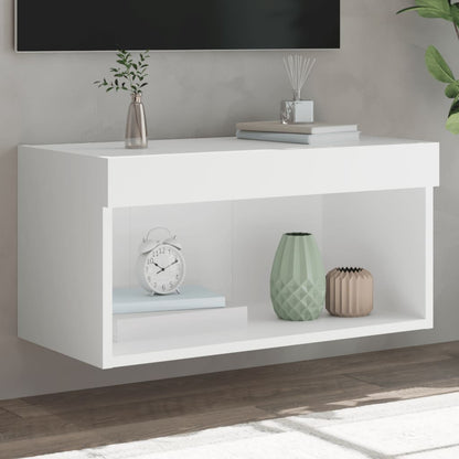 Mobili Porta Tv Con Luci Led 2 Pz Neri 80X30X30 Cm