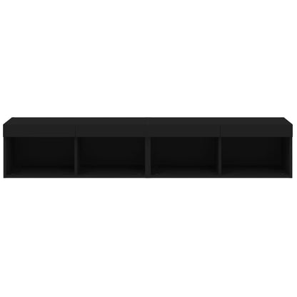 Mobili Porta Tv Con Luci Led 2 Pz Neri 80X30X30 Cm