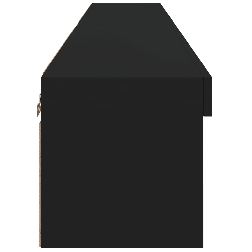 Mobili Porta Tv Con Luci Led 2 Pz Neri 80X30X30 Cm
