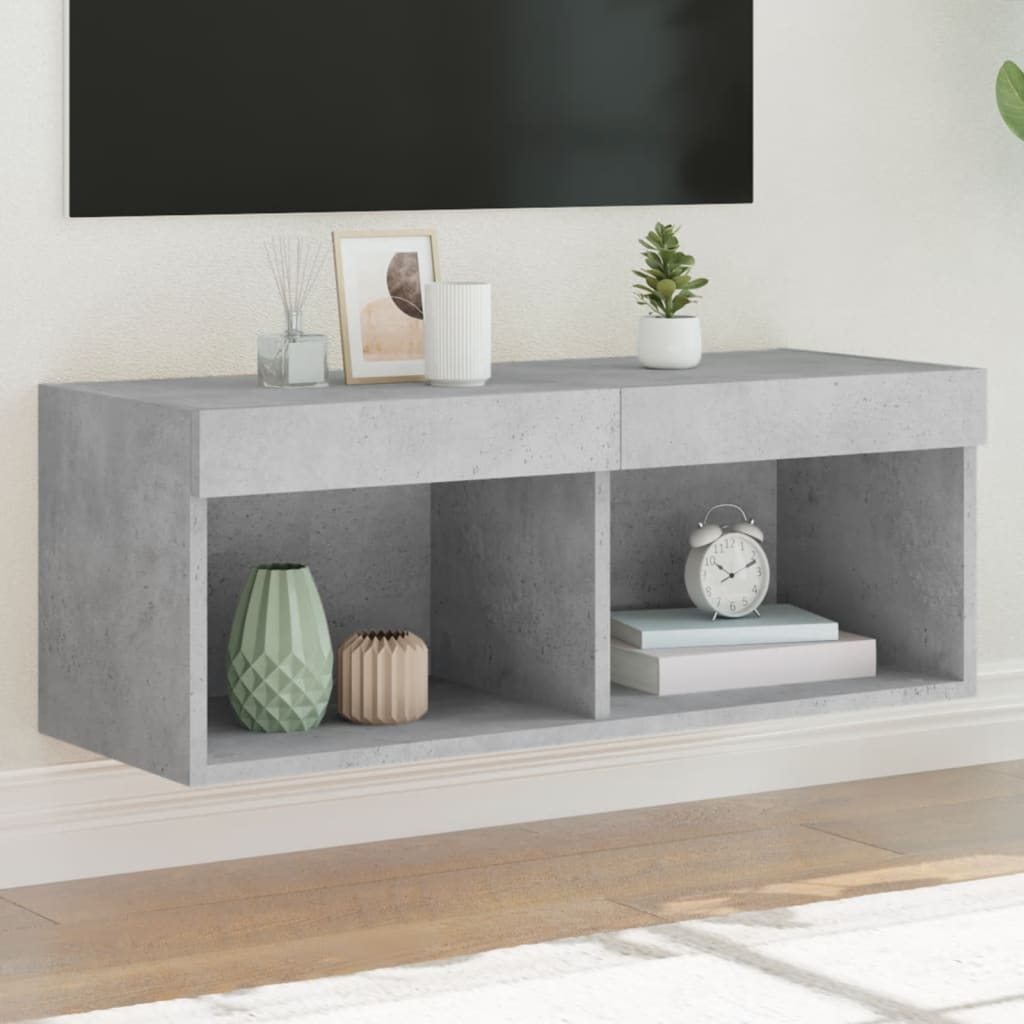 Mobili Porta Tv Con Luci Led 2 Pz Neri 80X30X30 Cm