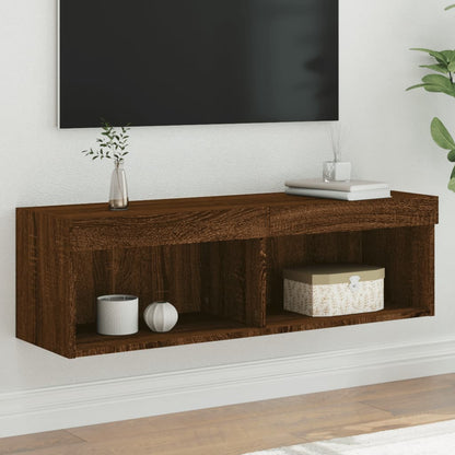 Mobili Porta Tv Con Luci Led 2 Pz Neri 80X30X30 Cm