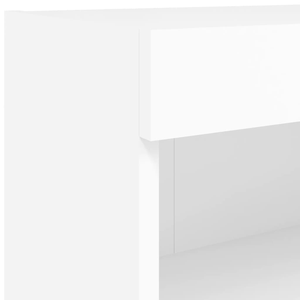 Mobili Tv A Parete Con Luci Led 2Pz Bianchi 60X30X40 Cm