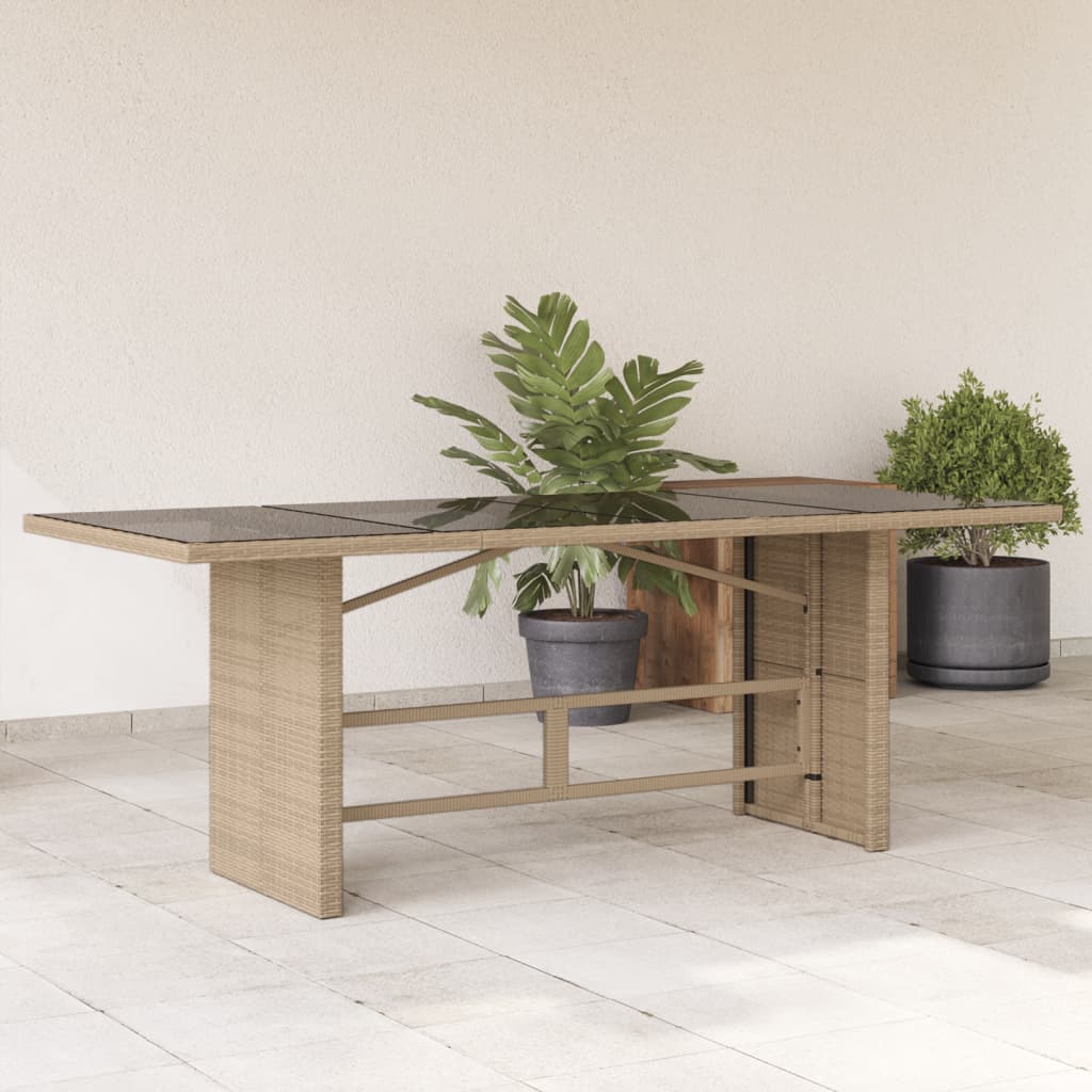 Tavolo Giardino Piano 190X80X74Cm Polyrattan