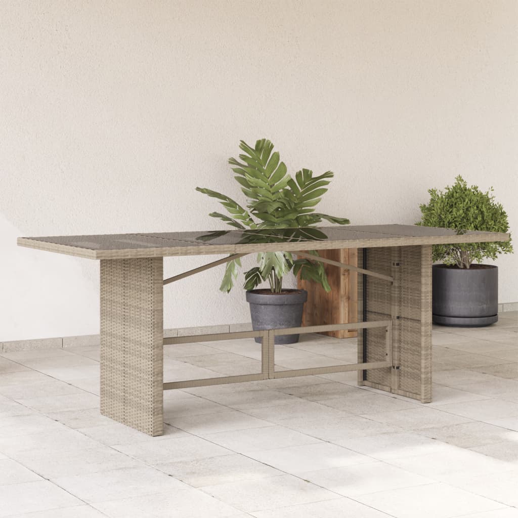 Tavolo Giardino Piano 190X80X74Cm Polyrattan