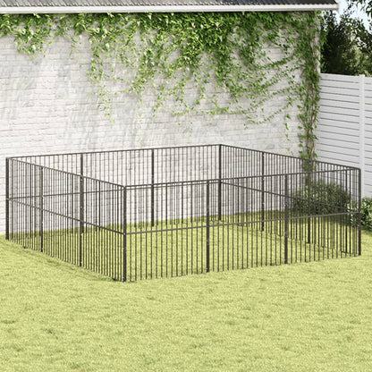 Box Per Cani 4 Pannelli Nero Acciaio Zincato