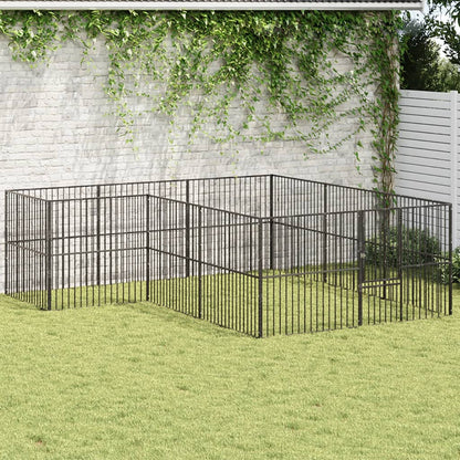 Box Per Cani 4 Pannelli Nero Acciaio Zincato