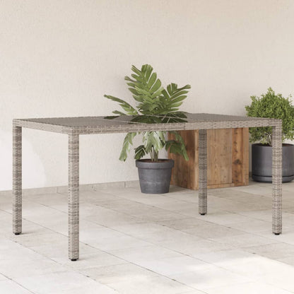 Tavolo Da Giardino Piano In Vetro 150X90X75 Cm Polyrattan