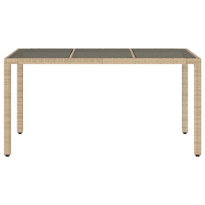 Tavolo Da Giardino Piano In Vetro 150X90X75 Cm Polyrattan