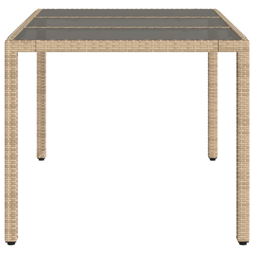 Tavolo Da Giardino Piano In Vetro 150X90X75 Cm Polyrattan