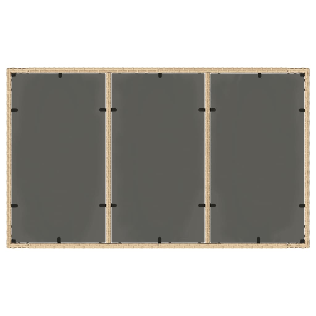 Tavolo Da Giardino Piano In Vetro 150X90X75 Cm Polyrattan