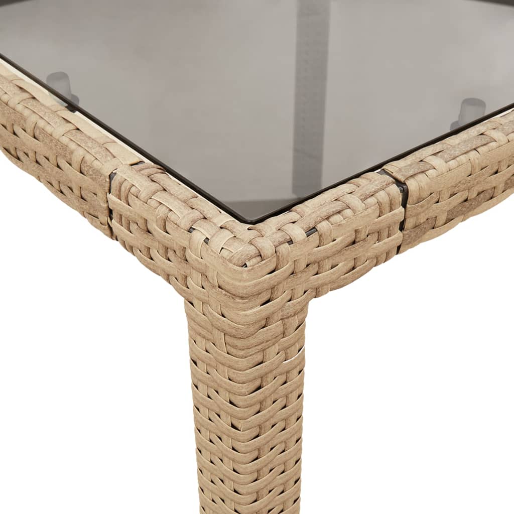 Tavolo Da Giardino Piano In Vetro 150X90X75 Cm Polyrattan