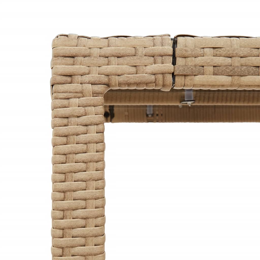 Tavolo Da Giardino Piano In Vetro 150X90X75 Cm Polyrattan