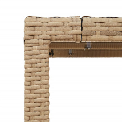 Tavolo Da Giardino Piano In Vetro 150X90X75 Cm Polyrattan
