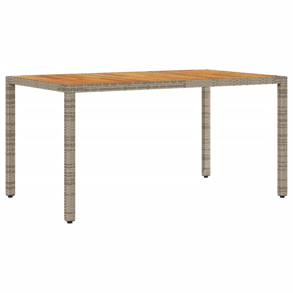 Tavolo Giardino Piano Legno Acacia 150X90X75 Polyrattan