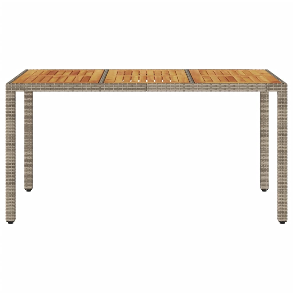 Tavolo Giardino Piano Legno Acacia 150X90X75 Polyrattan