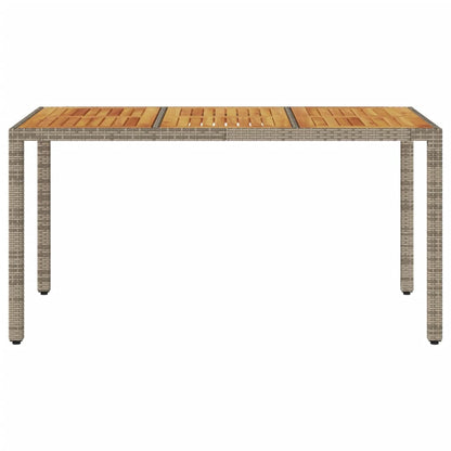 Tavolo Giardino Piano Legno Acacia 150X90X75 Polyrattan
