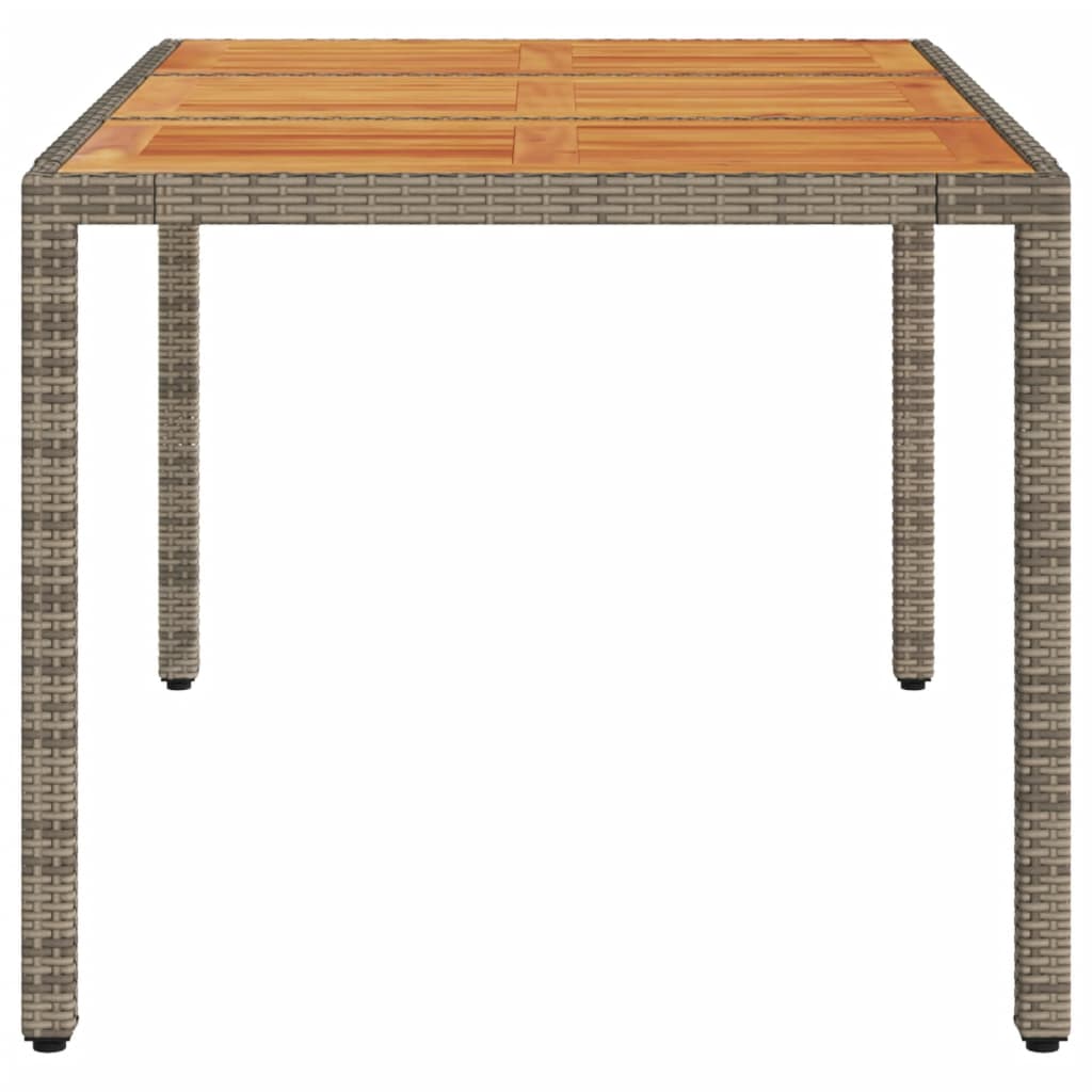 Tavolo Giardino Piano Legno Acacia 150X90X75 Polyrattan