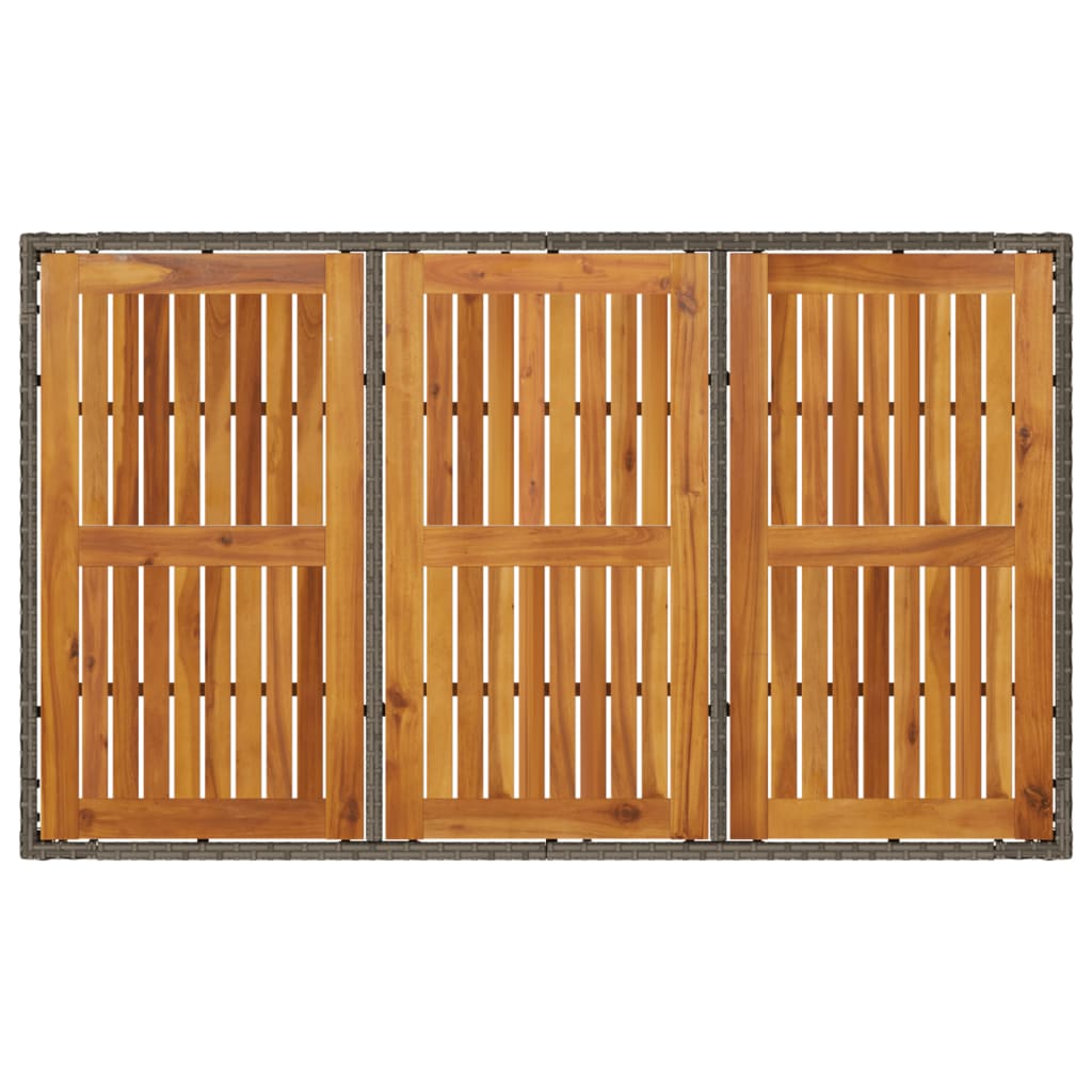 Tavolo Giardino Piano Legno Acacia 150X90X75 Polyrattan
