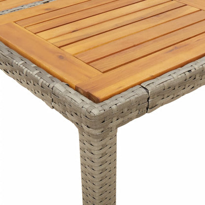 Tavolo Giardino Piano Legno Acacia 150X90X75 Polyrattan