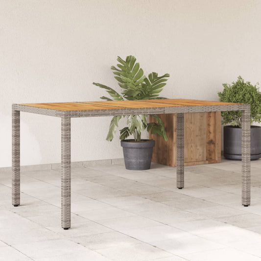 Tavolo Giardino Piano Legno Acacia 150X90X75 Polyrattan