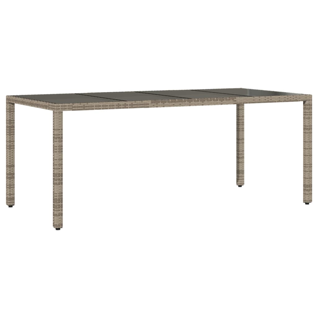 Tavolo Da Giardino Piano In Vetro 190X90X75Cm Polyrattan