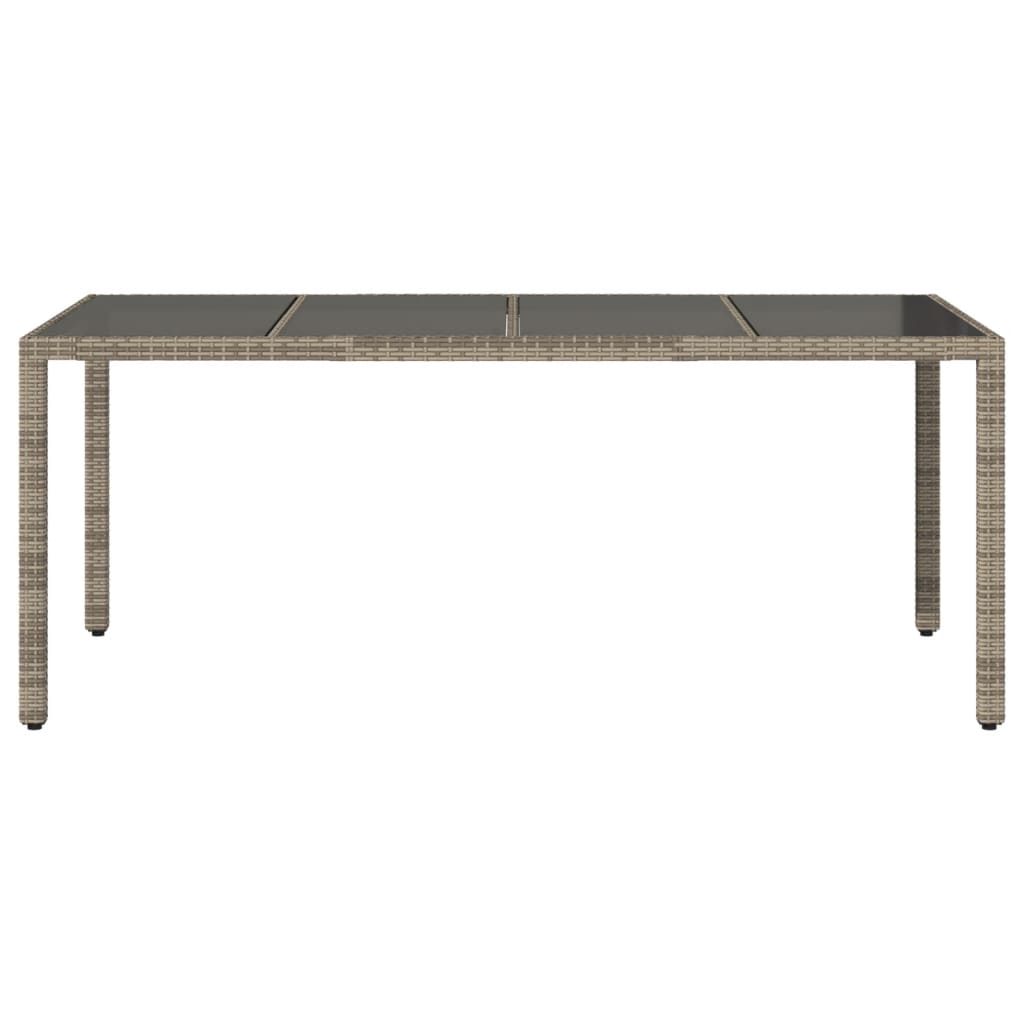 Tavolo Da Giardino Piano In Vetro 190X90X75Cm Polyrattan