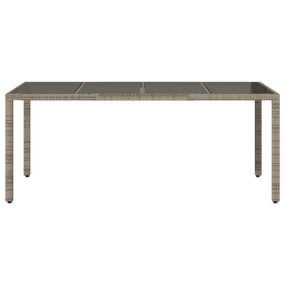 Tavolo Da Giardino Piano In Vetro 190X90X75Cm Polyrattan