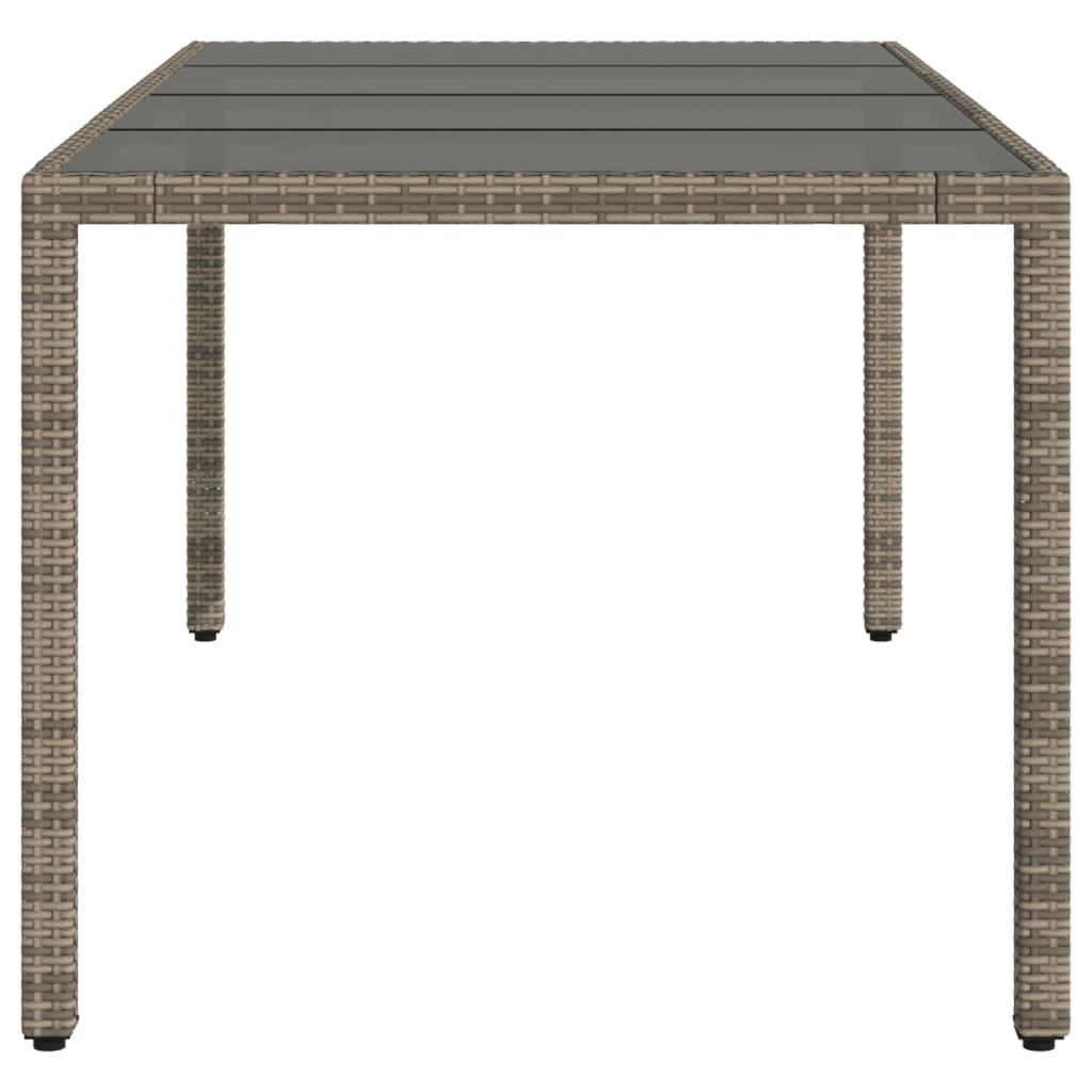 Tavolo Da Giardino Piano In Vetro 190X90X75Cm Polyrattan