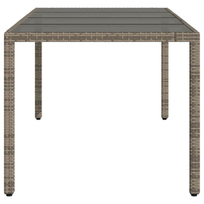 Tavolo Da Giardino Piano In Vetro 190X90X75Cm Polyrattan