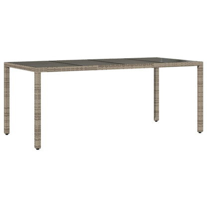 Tavolo Da Giardino Piano In Vetro 190X90X75Cm Polyrattan
