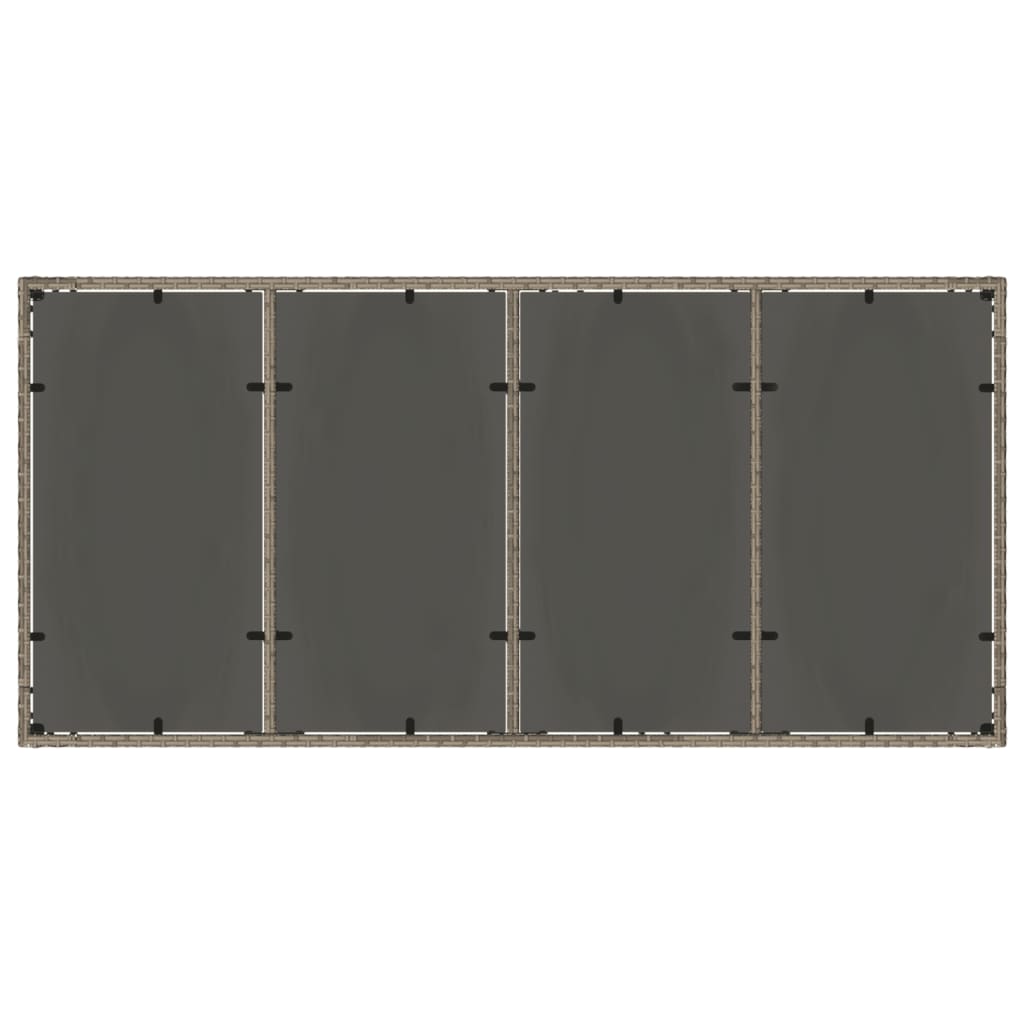Tavolo Da Giardino Piano In Vetro 190X90X75Cm Polyrattan