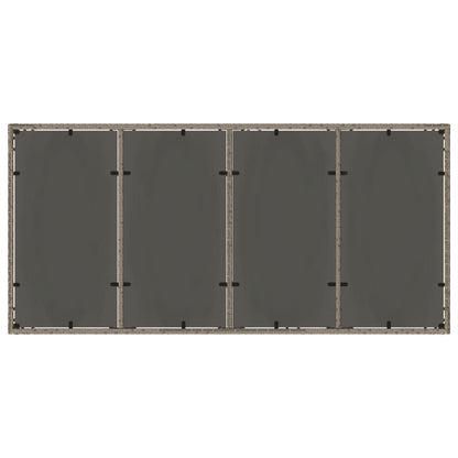 Tavolo Da Giardino Piano In Vetro 190X90X75Cm Polyrattan