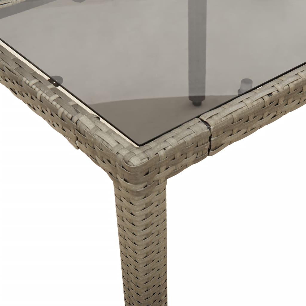 Tavolo Da Giardino Piano In Vetro 190X90X75Cm Polyrattan