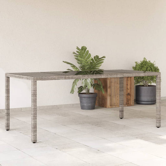 Tavolo Da Giardino Piano In Vetro 190X90X75Cm Polyrattan