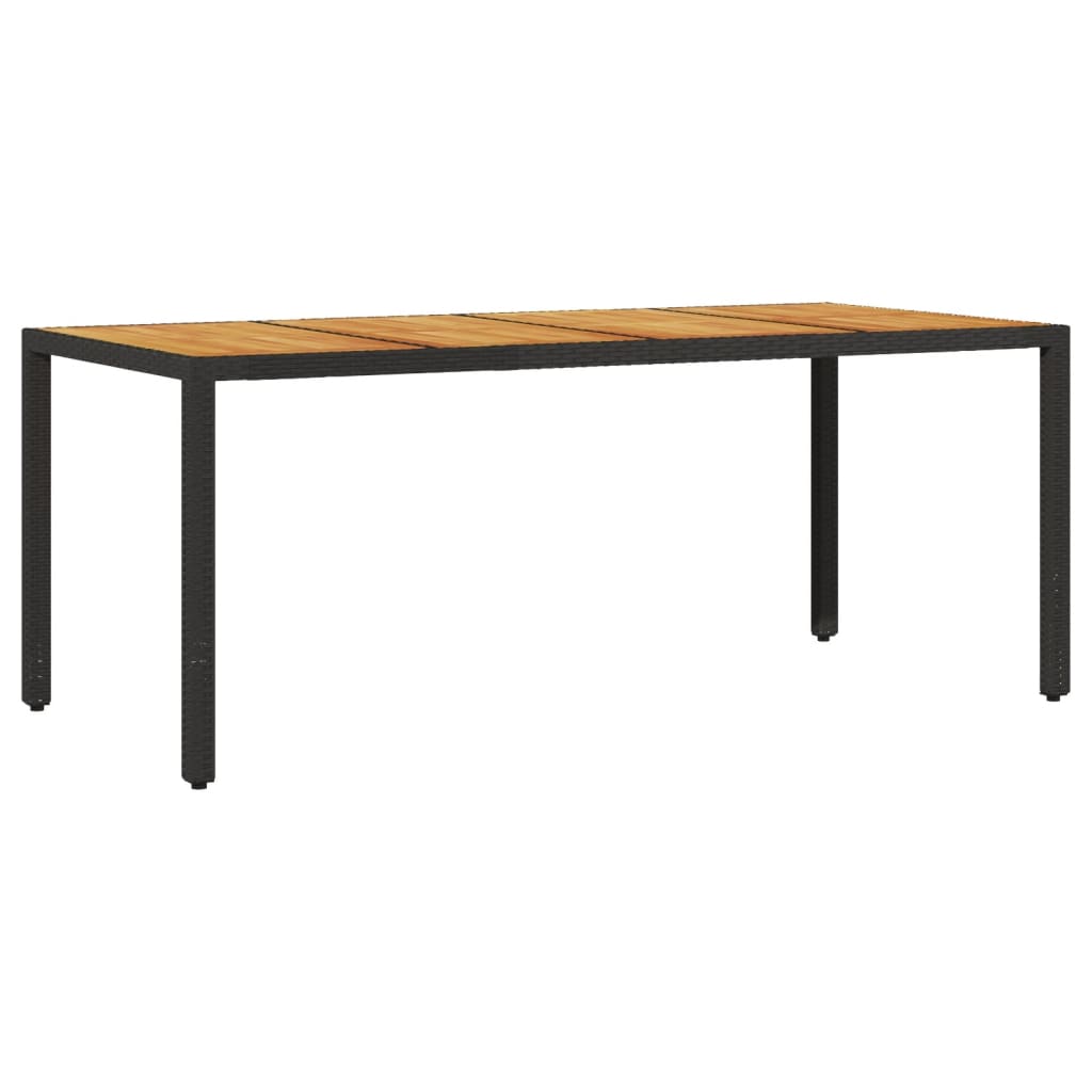 Tavolo Giardino Piano Legno Acacia 190X90X75 Cm Polyrattan