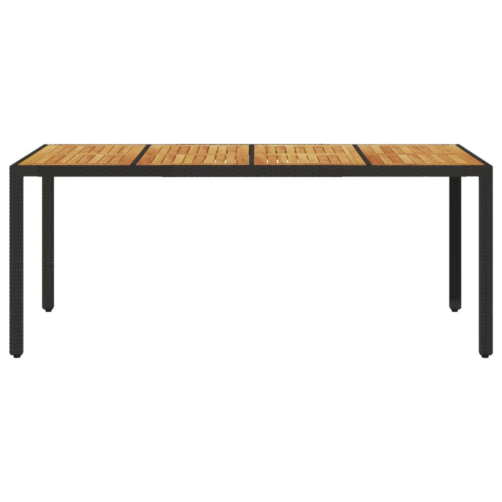 Tavolo Giardino Piano Legno Acacia 190X90X75 Cm Polyrattan