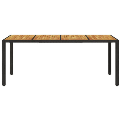 Tavolo Giardino Piano Legno Acacia 190X90X75 Cm Polyrattan
