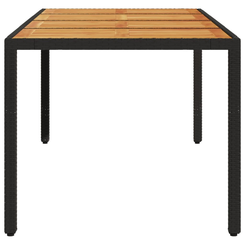 Tavolo Giardino Piano Legno Acacia 190X90X75 Cm Polyrattan