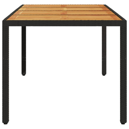 Tavolo Giardino Piano Legno Acacia 190X90X75 Cm Polyrattan
