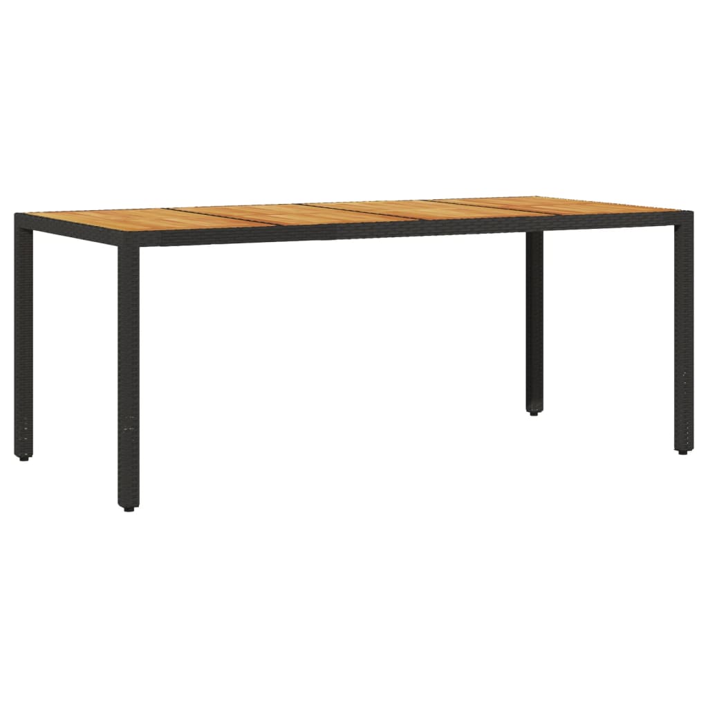Tavolo Giardino Piano Legno Acacia 190X90X75 Cm Polyrattan
