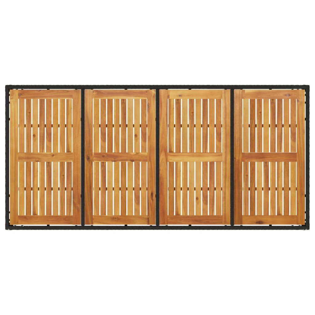 Tavolo Giardino Piano Legno Acacia 190X90X75 Cm Polyrattan